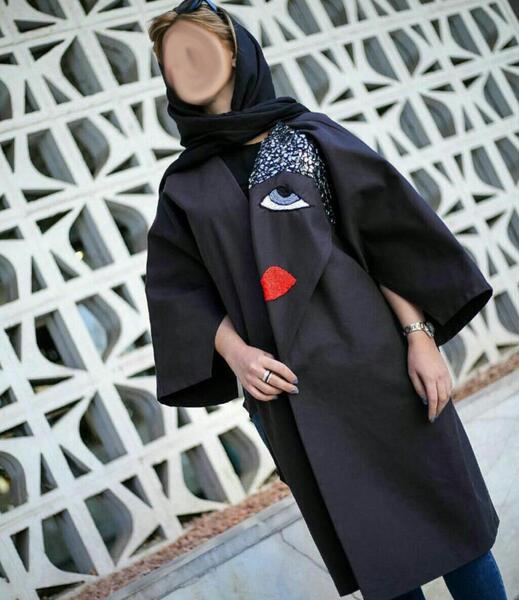 عکس مدل مانتو جلو باز طوسی