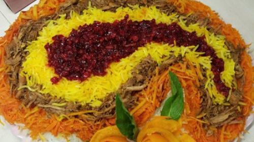 عکسهای تزیین زرشک پلو با مرغ