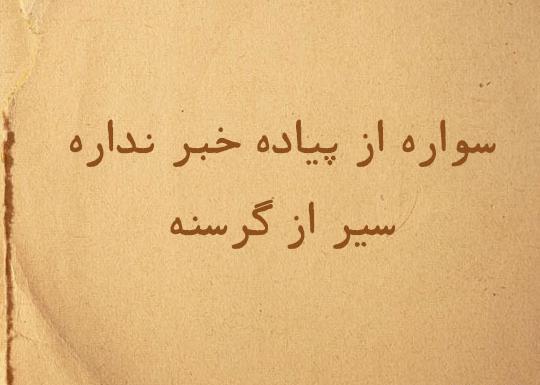 عکس ضرب المثل سواره خبر از حال پیاده ندارد