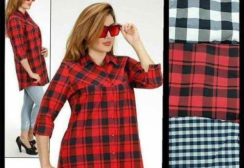 عکس مانتو چهارخونه قرمز