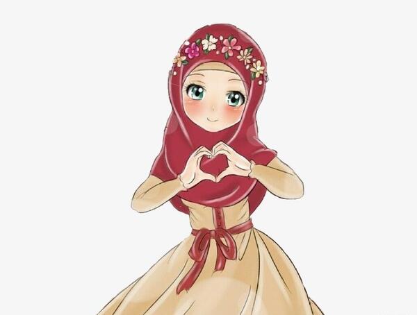 عکس نقاشی دختر با حجاب فانتزی