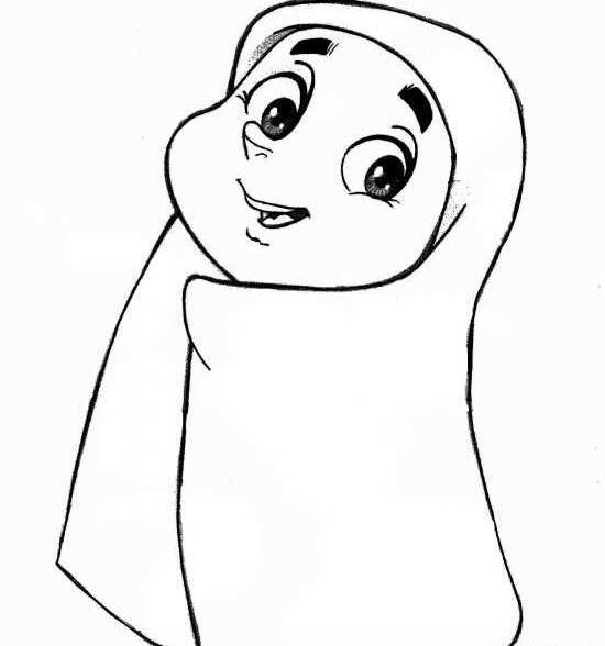 عکس نقاشی دختر با حجاب چادر