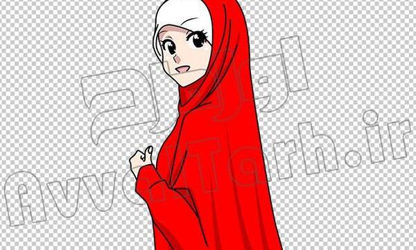 عکس نقاشی دختر با حجاب چادر