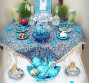عکس سفره هفت سین فیروزه ای