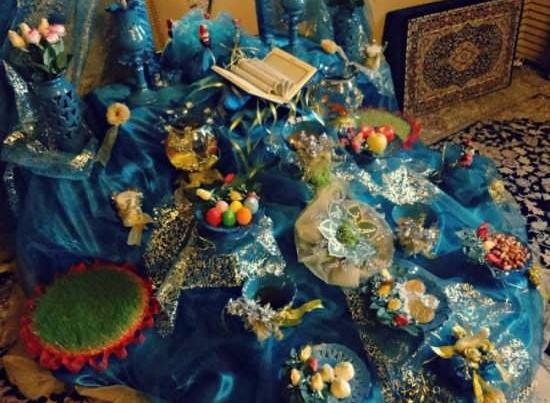 عکس سفره هفت سین فیروزه ای