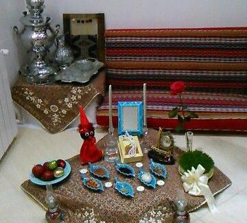 عکس سفره هفت سین فیروزه ای