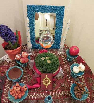 عکس سفره هفت سین فیروزه ای