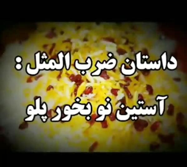عکس ضرب المثل آستین نو بخور پلو