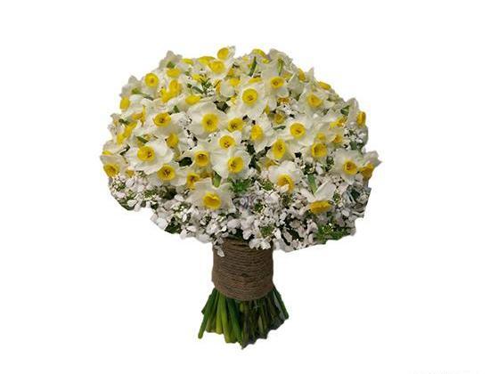عکس دسته گل عروس با گل نرگس