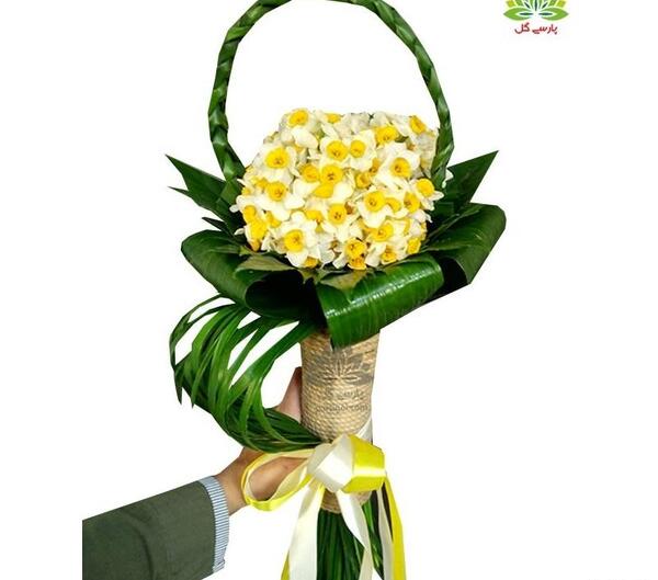 عکس دسته گل عروس با گل نرگس
