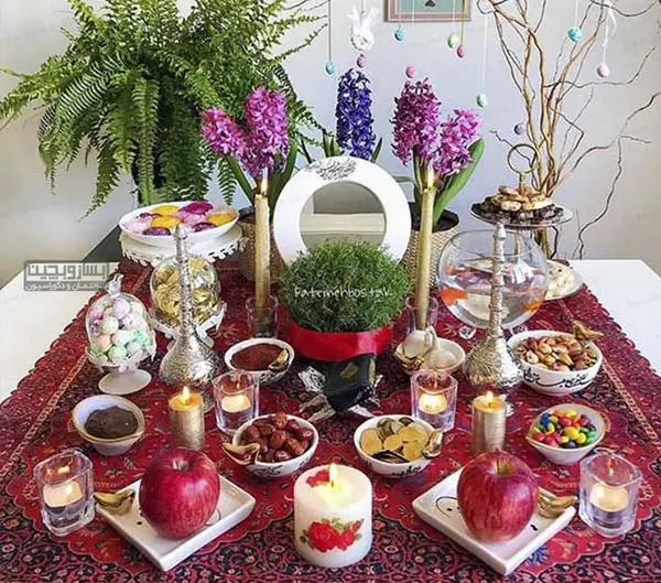 عکس سفره هفت سین روی زمین