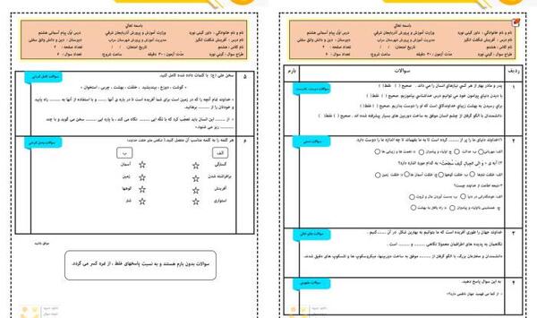 عکس کتاب پیام های آسمانی هشتم