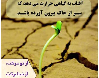 عکس ضرب المثل از تو حرکت از خدا برکت