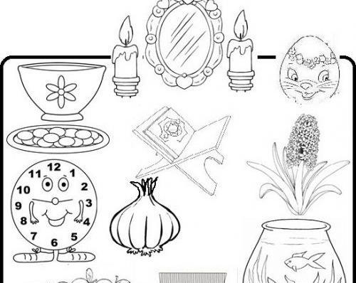 عکس نقاشی سفره هفت سین بچه گانه