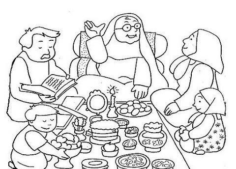 عکس نقاشی سفره هفت سین بچه گانه