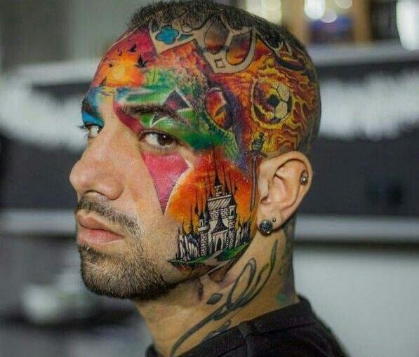 عکس صورت تتلو تاتو