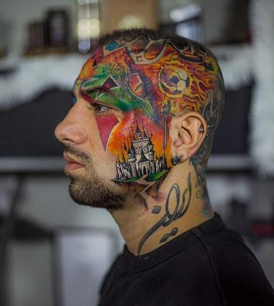 عکس صورت تتلو تاتو