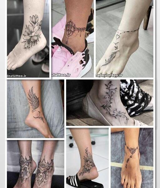عکس تاتو مردانه روی پا
