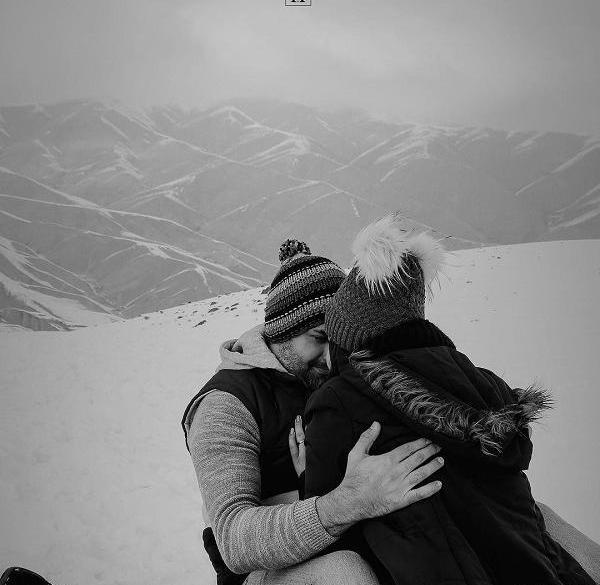 عکس دونفره عاشقانه در برف