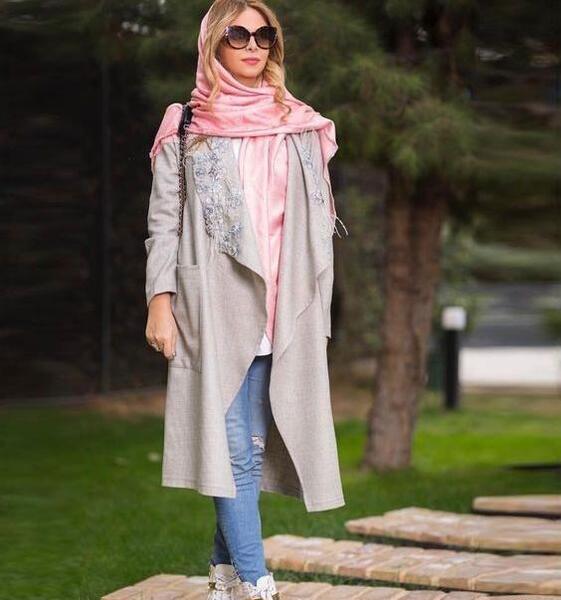 عکس مدل مانتو جلو باز شلخته