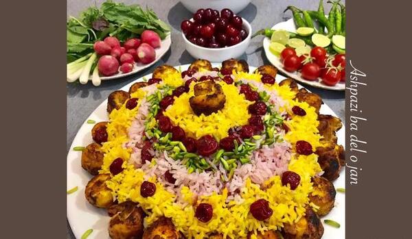 عکس غذا آلبالو پلو