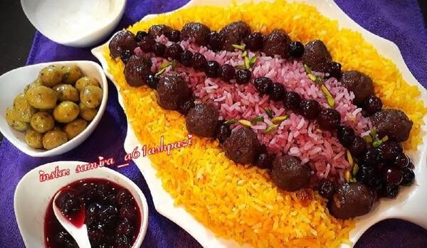 عکس غذا آلبالو پلو