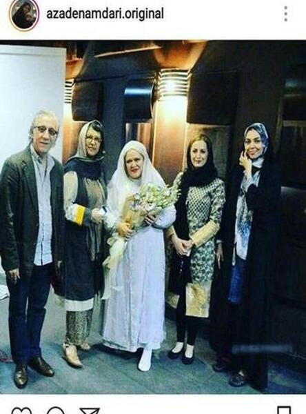 عکس آزاده نامداری با لباس عروس
