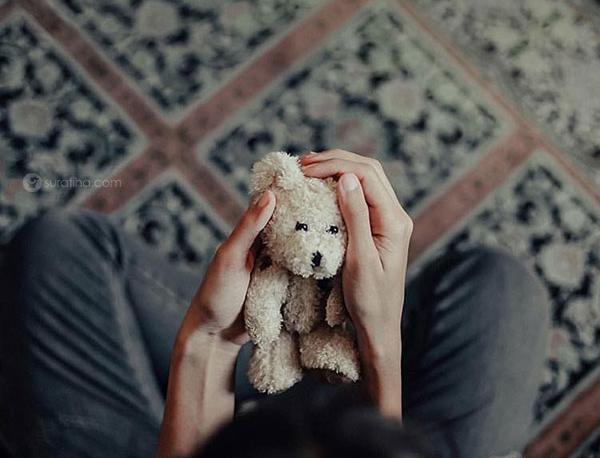 ژست عکس دخترانه با خرس