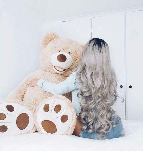 ژست عکس دخترانه با خرس