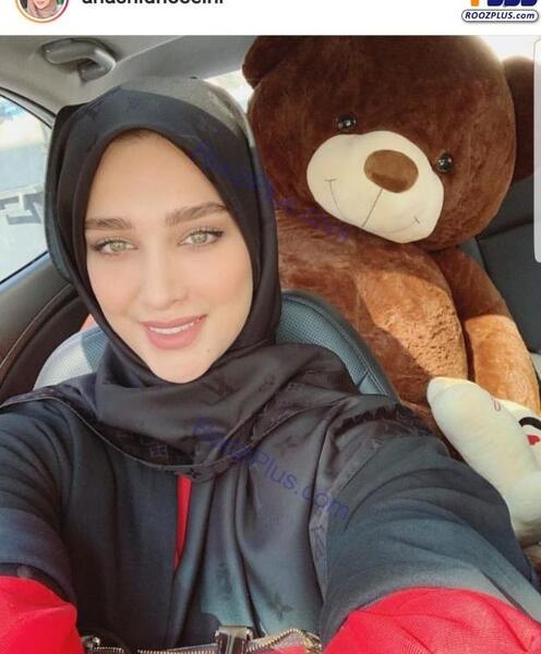 ژست عکس دخترانه با خرس