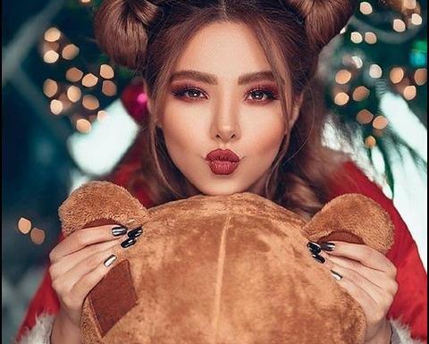 ژست عکس دخترانه با خرس