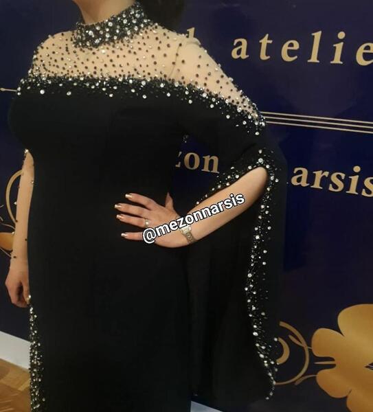 عکس لباس مجلسی شیک سنگ دوزی شده