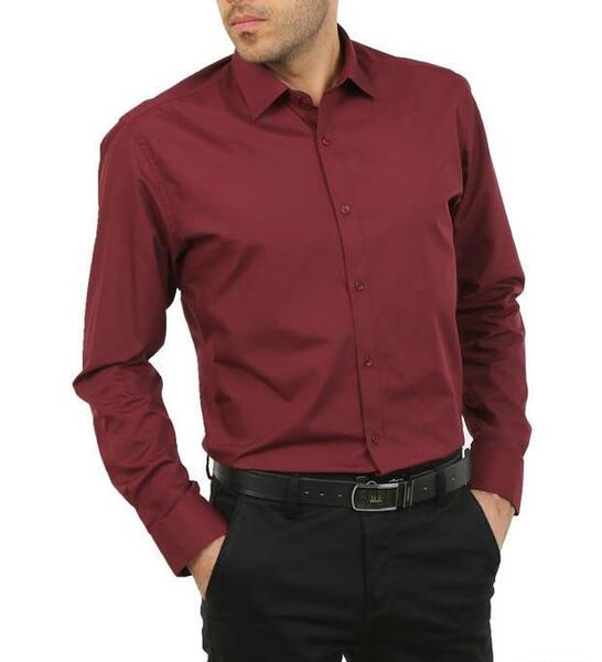 عکس پیراهن مجلسی مردانه زرشکی
