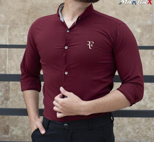 عکس پیراهن مجلسی مردانه زرشکی
