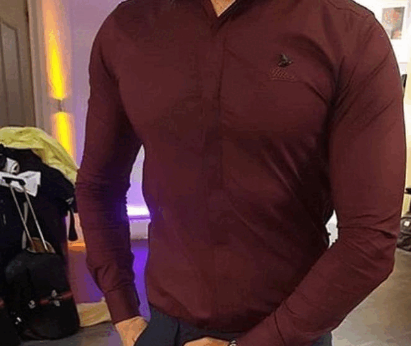 عکس پیراهن مجلسی مردانه زرشکی