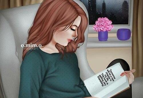 عکس دختر با حجاب در حال کتاب خواندن