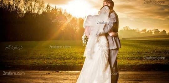 عکس عروس داماد در غروب
