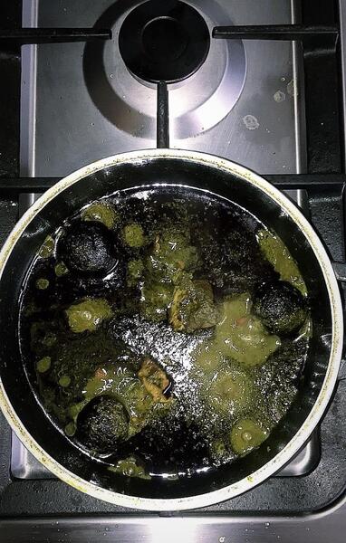 عکس قورمه سبزی رو گاز