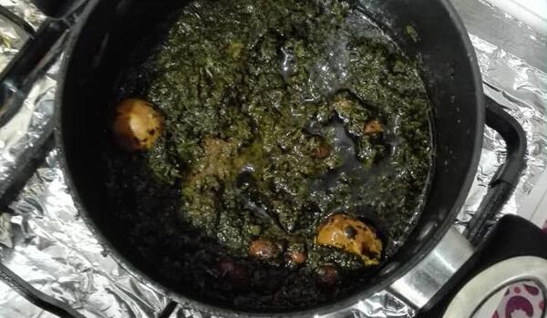 عکس قورمه سبزی رو گاز
