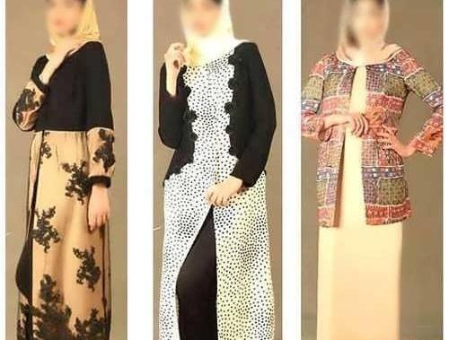 عکس مدل مانتو بلند طرح دار مجلسی