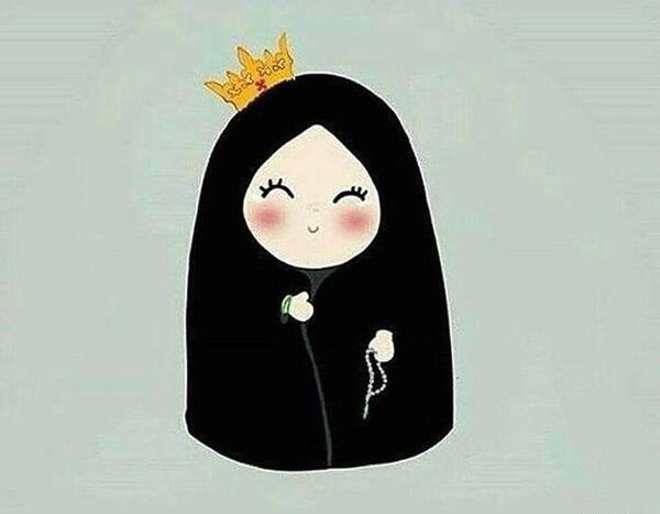 عکس پروفایل دختر با حجاب کارتونی