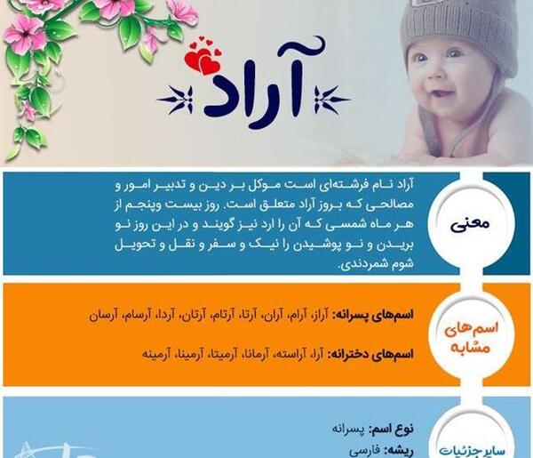 عکس نوشته تولد به اسم آراد