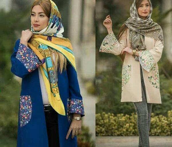 عکس مدل مانتو جدید آبی کلاسیک