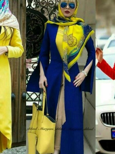 عکس مدل مانتو جدید آبی کلاسیک