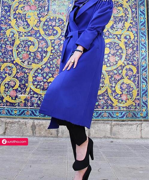 عکس مدل مانتو جدید آبی کلاسیک