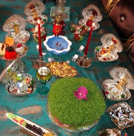 عکس سفره هفت سین با حریر