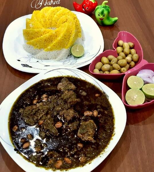 عکس قورمه سبزی با لوبیا چشم بلبلی