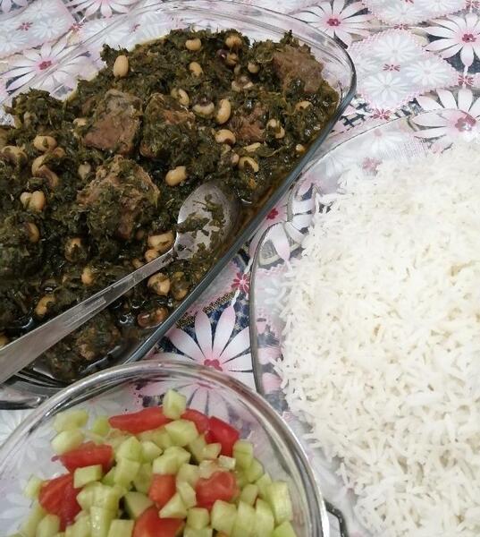 عکس قورمه سبزی با لوبیا چشم بلبلی