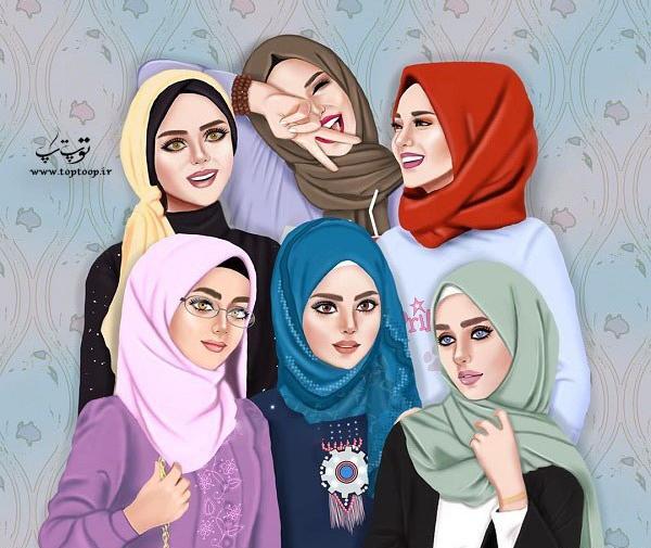 عکس با حجاب دختر کارتونی