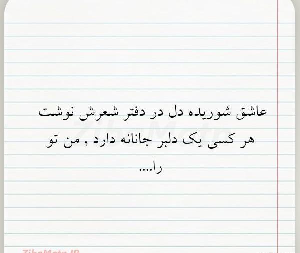 عکس نوشته هرکسی یک دلبر جانانه دارد من تورا